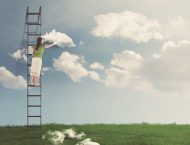 girl painting clouds